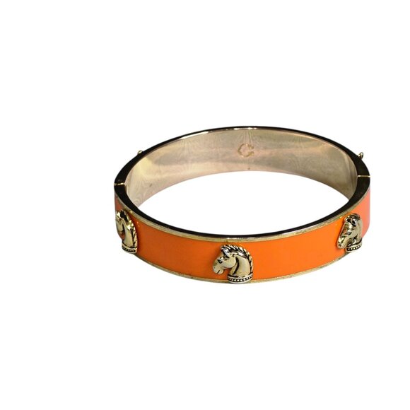 C Wonder Christina Siriano Women's Gold Plated Enamel Horse Bangle Bracelet - Picture 2 of 3